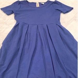 LulaRoe solid Blue Amelia Style Zipper Dress M
